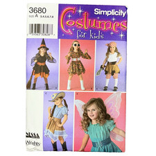 Simplicity 3680 Cowgirl Pirate Witch Fairy 1960s Costume Pattern 3 4 5 6 7 8