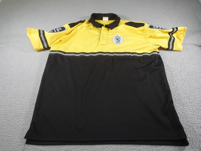 #ad #ad Allied Universal Security Polo Shirt Mens XL Yellow Black Reflective Uniform $22.99