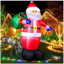 8 FT Santa Claus Inflatable with Gift Bag - Bright Outdoor Holiday Cheer