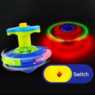 UFO Flashing Wing Spinning Top Kids Gyro Light Up Toy Kids LED Music Gyroscope 
