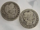 1914-D & 1916 Barber Silver Quarters | Denver & Philadelphia | AG - Lot of 2