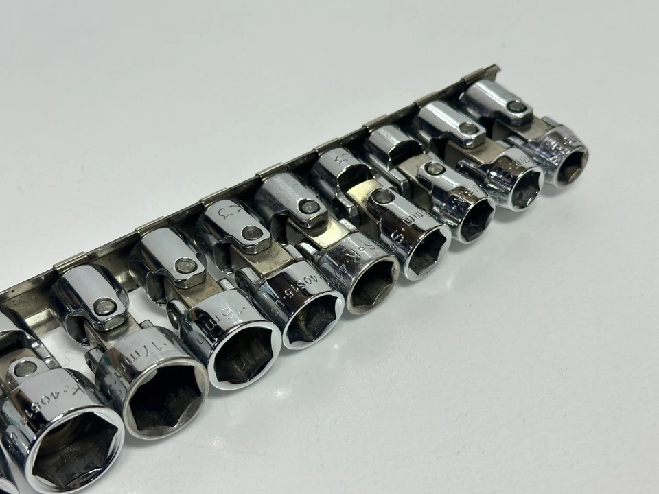 SK Tools USA 3910 10pc METRIC 10mm-19mm Swivel Universal Socket Set, 3/8” Drive - Image 3 of 4