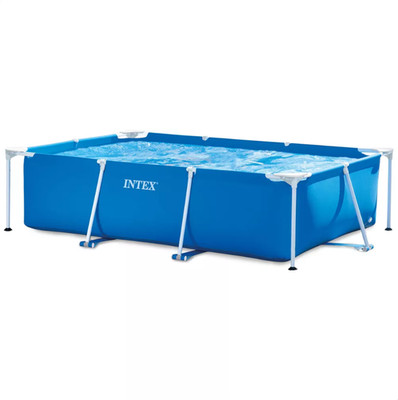 Intex 8.5ft x 26in Rectangular Frame Above Ground Backyard Swimming Pool, Blue