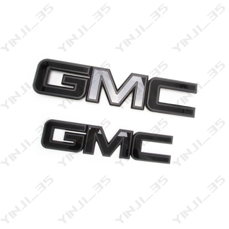 Emblema de puerta trasera de rejilla GM TODO negro para GMC Sierra 1500 2500HD 3500HD 2015-19 Foto 4 de 4