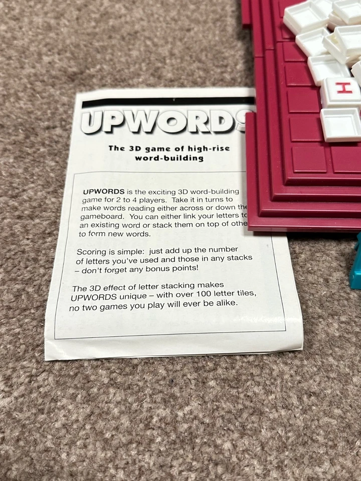 Vintage 1995 Travel Upwords Word Board Game Complete Rules Holiday Camping - Image 3 of 4