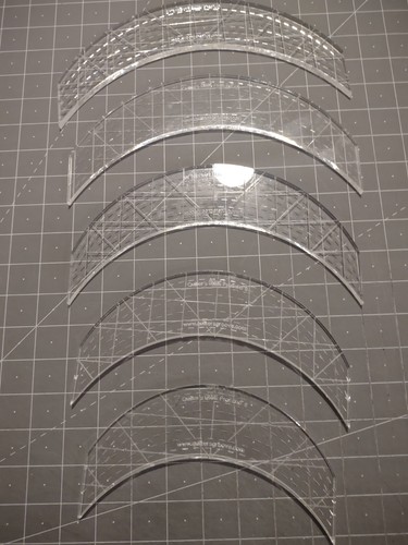Quilters Groove curved templates - 8, 9, 10, 11, and 12 inches
