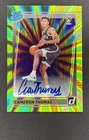 Cameron Thomas RC Auto Green & Yellow Parallel 2021-22 Donruss Brooklyn Nets