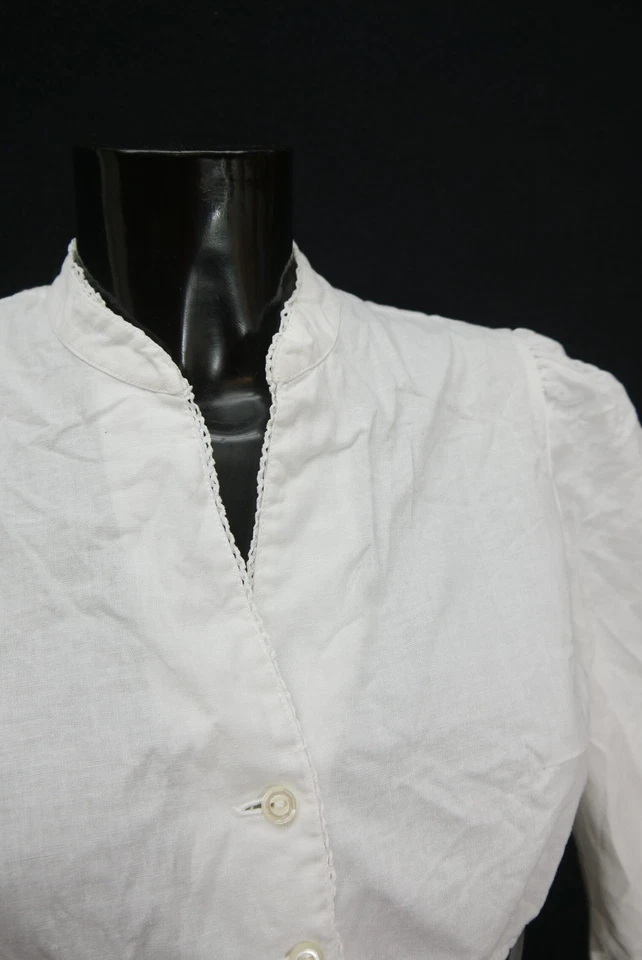 Gr.36 Dirndlbluse weiß Bluse für Dirndl C&A Baumwolle mit Spitze B11335 - Bild 2 von 4