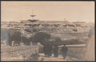Malta Photo Postcard 1910s Street in Rabat with Imtarfa Hospital in background