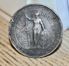 Great Britain Hong Kong 1900 Silver Trade 1 Dollar With Chopmarks Coin VF+ Toned
