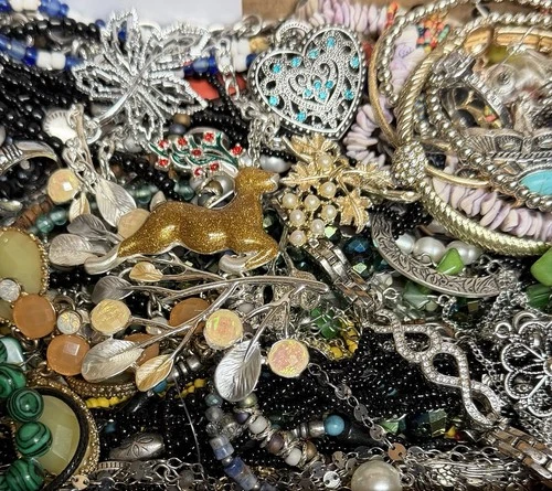 Vintage & Modern Some Signed Costume Jewelry Lot Full Small Priority Box # 91