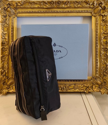 PRADA DOUBLE NYLON TROUSSE Black
