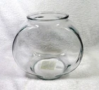Vintage Anchor Hocking Drum Style Clear Glass Fish Bowl 1/2 Gallon