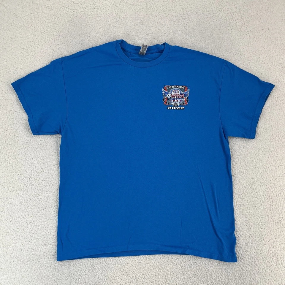 Camiseta NHRA 4 Wide Nationals Para Hombre Extra Grande Azul Gráfico 2022 Adulto Hombre Foto 4 de 4