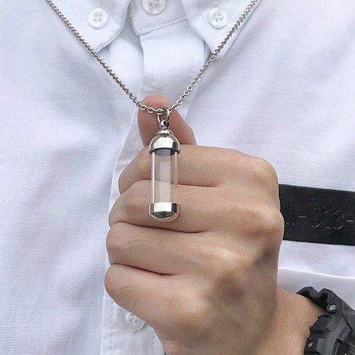 Openable Glass Vial Necklace Pendant 