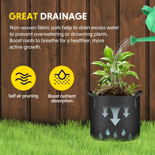 5-24Pack Garden Grow Bag/Rooty Bag Heavy Duty Non-Woven Plant Fabric Pot Contain - Picture 78 of 143