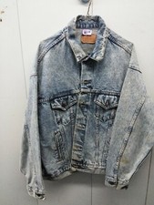 Vintage Levis 70507-0219 Acid Wash Denim Trucker Jacket Mens XL Made in USA