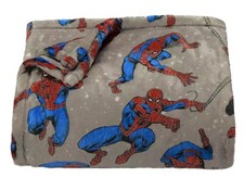 The Big One Plush Throw Blanket Gray Spiderman Super Hero 60 x 72 Soft Polyester