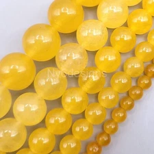 Butter Yellow Jade Round Gemstone Bead 15" strand 4mm 6mm 8mm 10mm 12mm Grade AA