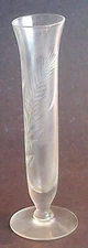 Etched Clear Glass Bud Vase