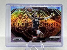 2023-24 Panini Prizm Fireworks Jalen Green Silver Prizm #21 Insert Rockets NM+