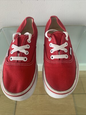 Vans Off The Wall Sneaker Rot UK JUNIOR Größe 3 EU 35 Top Zustand