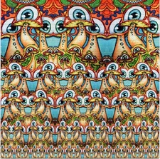 Mushroom Eyeballs BLOTTER ART perforated tabs psychedelic art