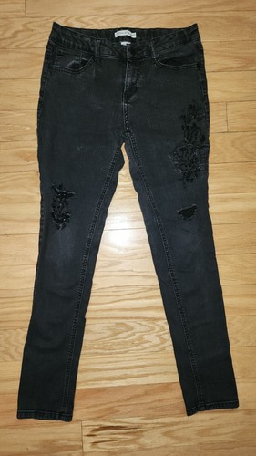 Imperial Star Skinny Black Jeans For Girls Size 16 Black Rhinestones - Picture 10 of 10