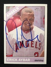 ERICK AYBAR 2015 TOPPS HERITAGE AUTOGRAPHED SIGNED AUTO BASEBALL CARD ANGELS 301
