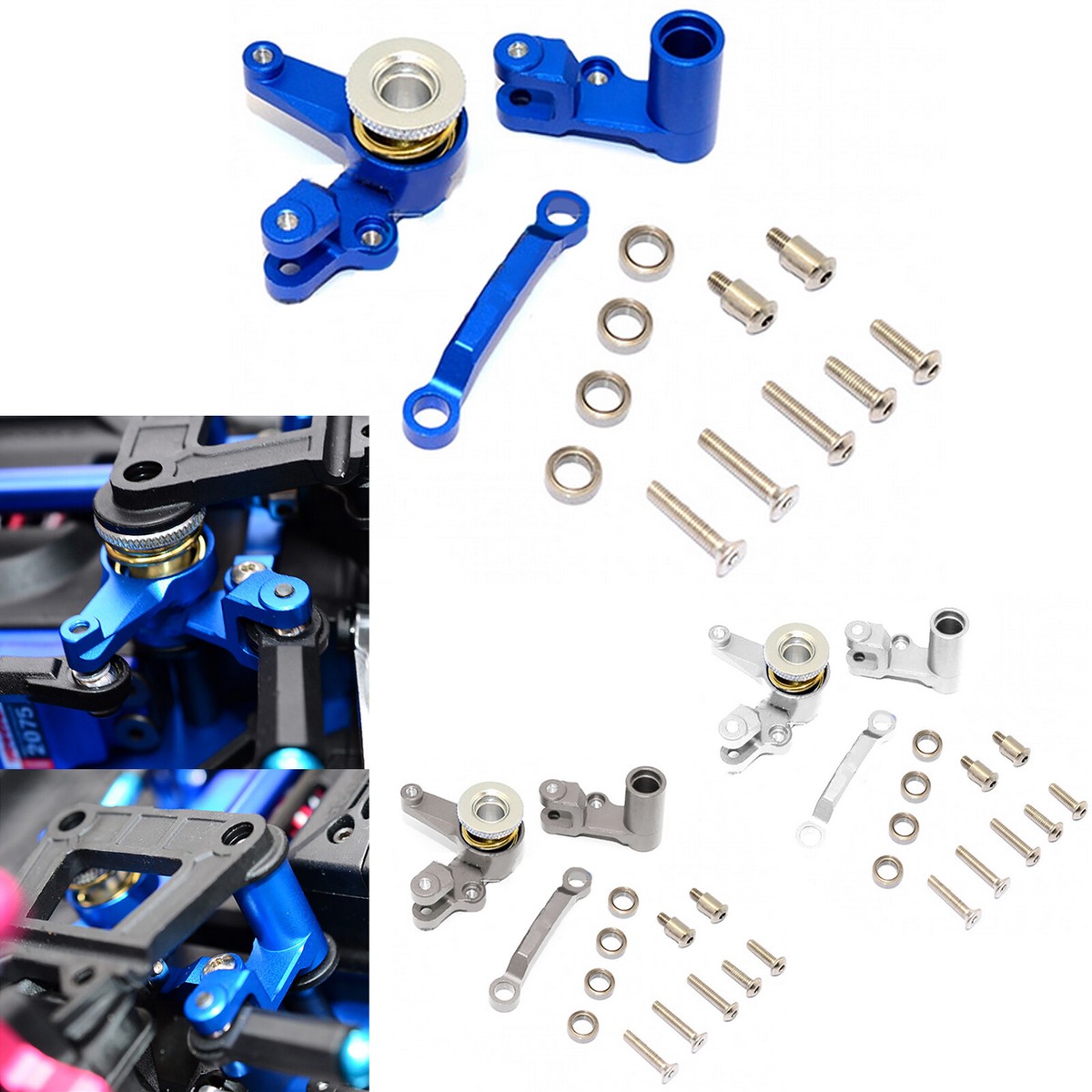 GPM Aluminum Steering Assembly For Traxxas XO-01 Supercar – Red, Includes Bearings & Stainless Screws, Upgrade Part #XO048-R - View #12