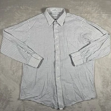 Burberrys Of London Long Sleeve Button Down Mens 17/35 Windowpane Vintage USA