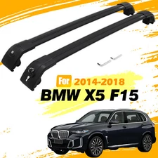 For BMW X5 F15 2014-2018 Black Lockable Cross Bars Roof Rack Rails US Stock