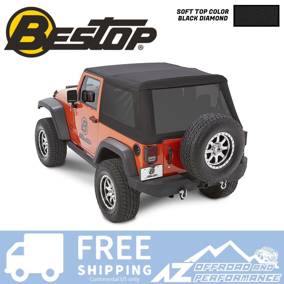 Bestop Trektop NX Glide Soft Top Black Diamond For 07-18 Jeep