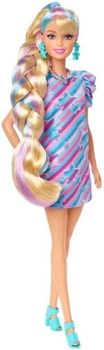 Barbie Totally Hair Doll,Star-Themed,8.5-inch Fantasy Hair,15 Styling Accessorie