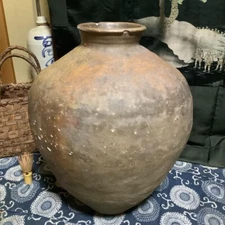Japanese Antique Old Shigaraki Pottery Large Jar Tea Ware Edo Period from Japan