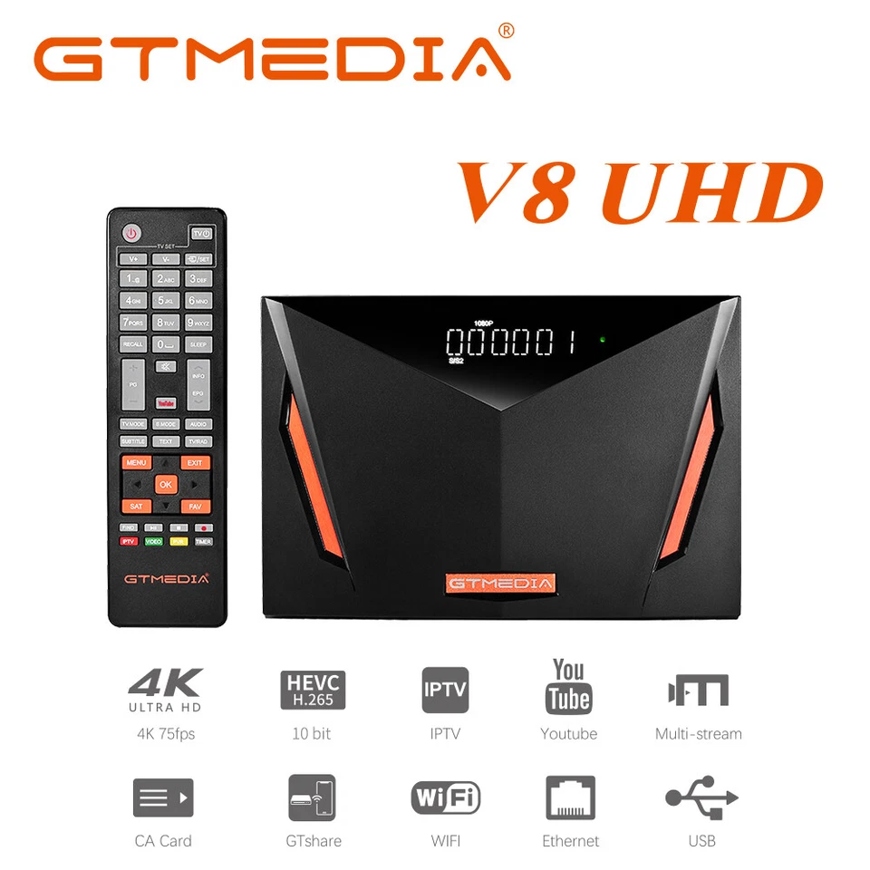 FTA DVB S2/S2X/T/T2/C/ATSC-J.83B Combo TV Box Satellite Receiver 4K UHD PVR Wifi - Image 2 of 4