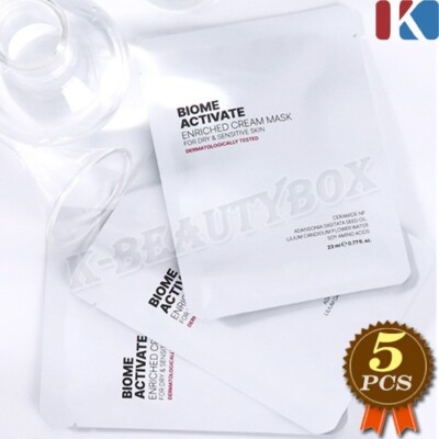 BIOME ACTIVATE Enriched Cream Mask 23ml x 5pcs Vegan Facial Mask Sheets K-Beauty
