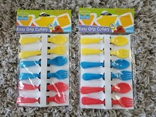 2 Packs Sesame Street Beginnings Easy Grip Cutlery Fork Spoon BPA Free 4 mon