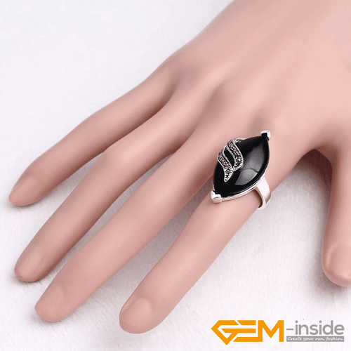 Natural Assorted Agate Gemstones Charms Rings 925 Silver Women Jewelry Gift #6-9 - Picture 31 of 36