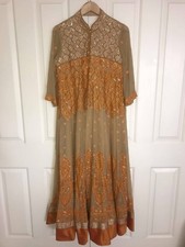 Indian wear Fancy Orange - Beige Anarkali Outfit - Fairly heavy outfit.