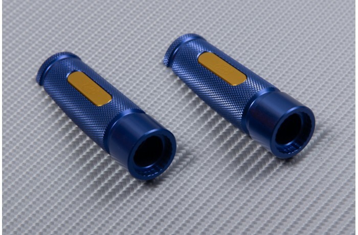Repose-pieds avant KAWASAKI ZZR 1100 1993-2002 bleu et or 77mm
