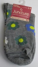 New Womens Size 5-9 Juncture 2 pack Crew Socks - Flowers