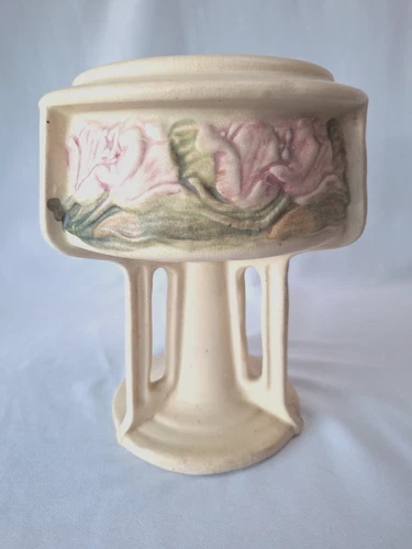 Art Deco Weller Pottery ROMA Triple Buttress Pedestal Vase, Marked