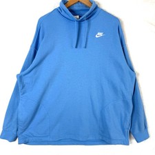 Nike Sportswear Club Fleece Oversized Mock Neck Sweatshirt Womens L Blue FB8664