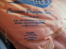 PAIR ORANGE THERMAREST SELF INFLATING PADS WITH STUFF SACK MADE IN USA