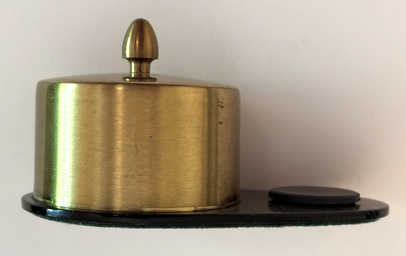 Vintage Brass Roll Stamp Dispenser 4" x 1.5" product of AT Products