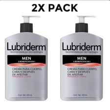 2- LUBRIDERM Men 3-in-1 Body, Face  Post Shave Lotion, Light Fragrance 13.5 Oz