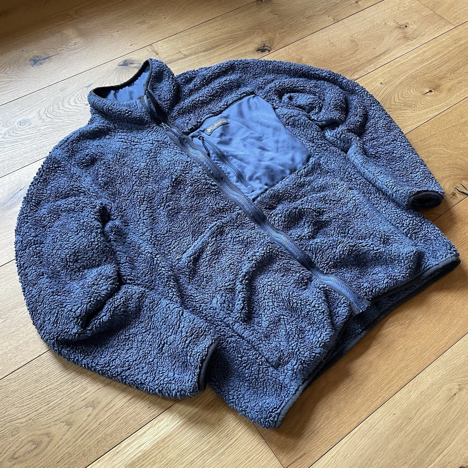 Columbia Fluffy Zip Up Fleece Dark Blue Good Condition