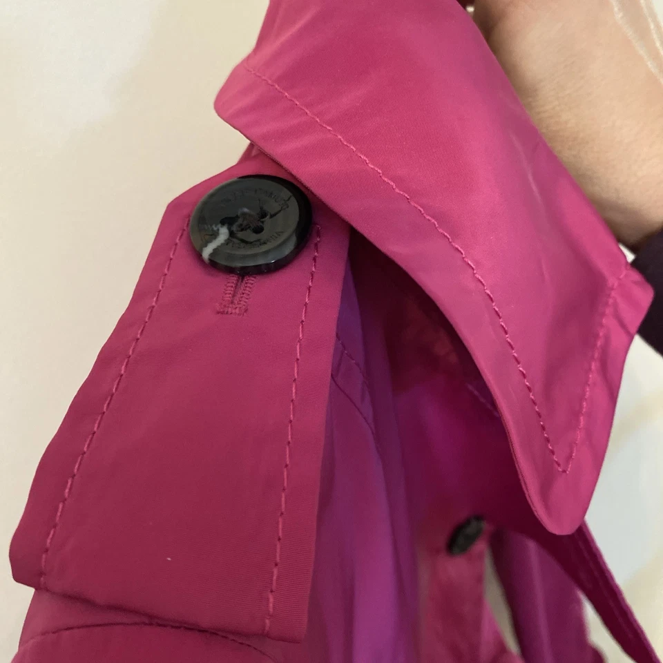 Vince Camuto Talla XS Para Mujer Rosa Fucsia Clásica Gabardina Chaqueta Botón Delantero Foto 4 de 4