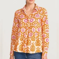Ro’s Garden Tuckernuck Vanessa Cotton Voile Blouse Top Small
